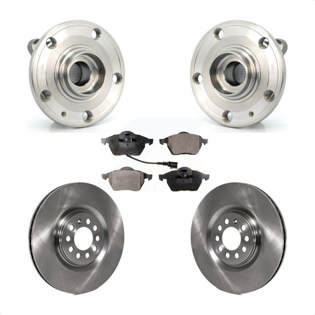 Transit Auto Front Hub Bearing Assembly Disc Brake Rotors and Ceramic Pads Kit for Car 2005 Volkswagen Jetta with 312mm Diameter Rotor 7th 8th Digit Of VIN Is "9M" or "1J" KBB-100551