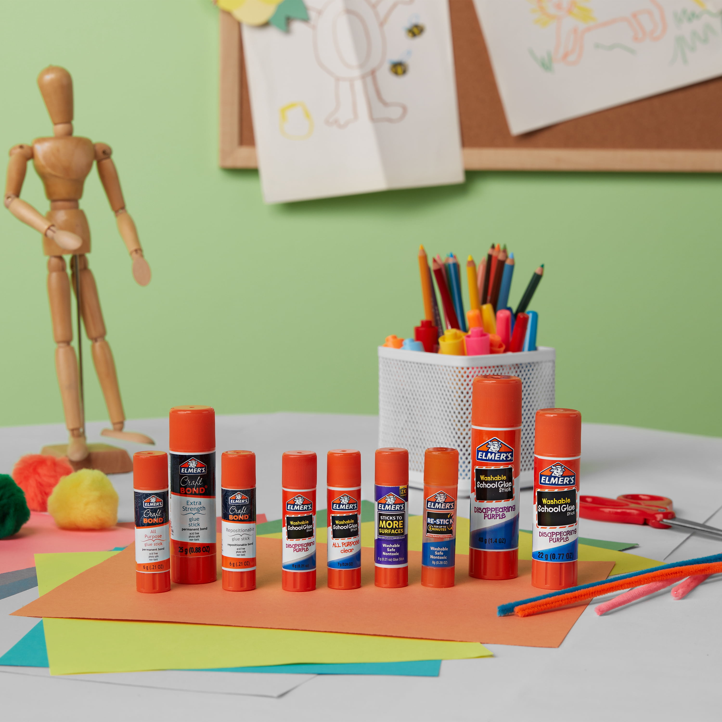 Elmer's Disappearing Purple School Glue Sticks, Washable, 2 Sticks