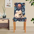 thumbnail image 4 of Yayeee 2 Pack Dining Chair Covers Stretch Parson Chairs Slipcovers Seat Protector, Red Jellyfish, 4 of 6
