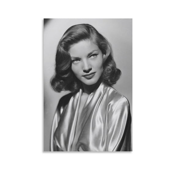 American Actress Lauren Bacall Black And White Poster Canvas Wall Art Prints Poster Gifts Photo Picture Painting Posters Room Decor Home Decorative 12x18inch(30x45cm)