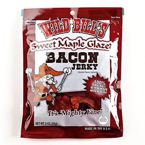 Wild Bill's Sweet Maple Bacon Jerky 3 oz each (5 Items Per Order