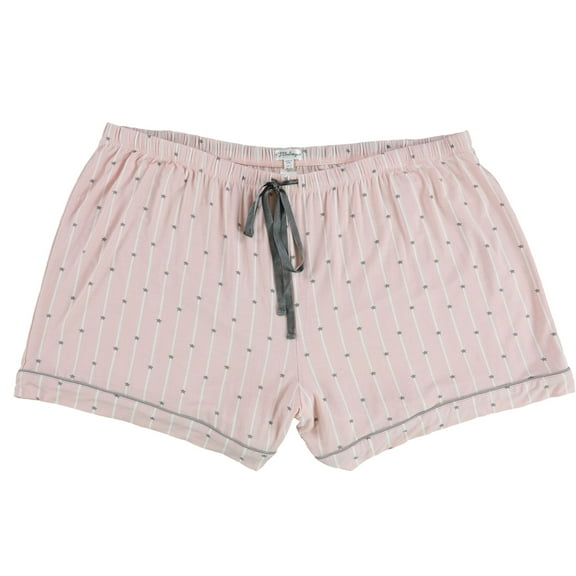 P.J. Salvage Womens Stripes With Stars Pajama Shorts, Pink, Plus Size, 1X