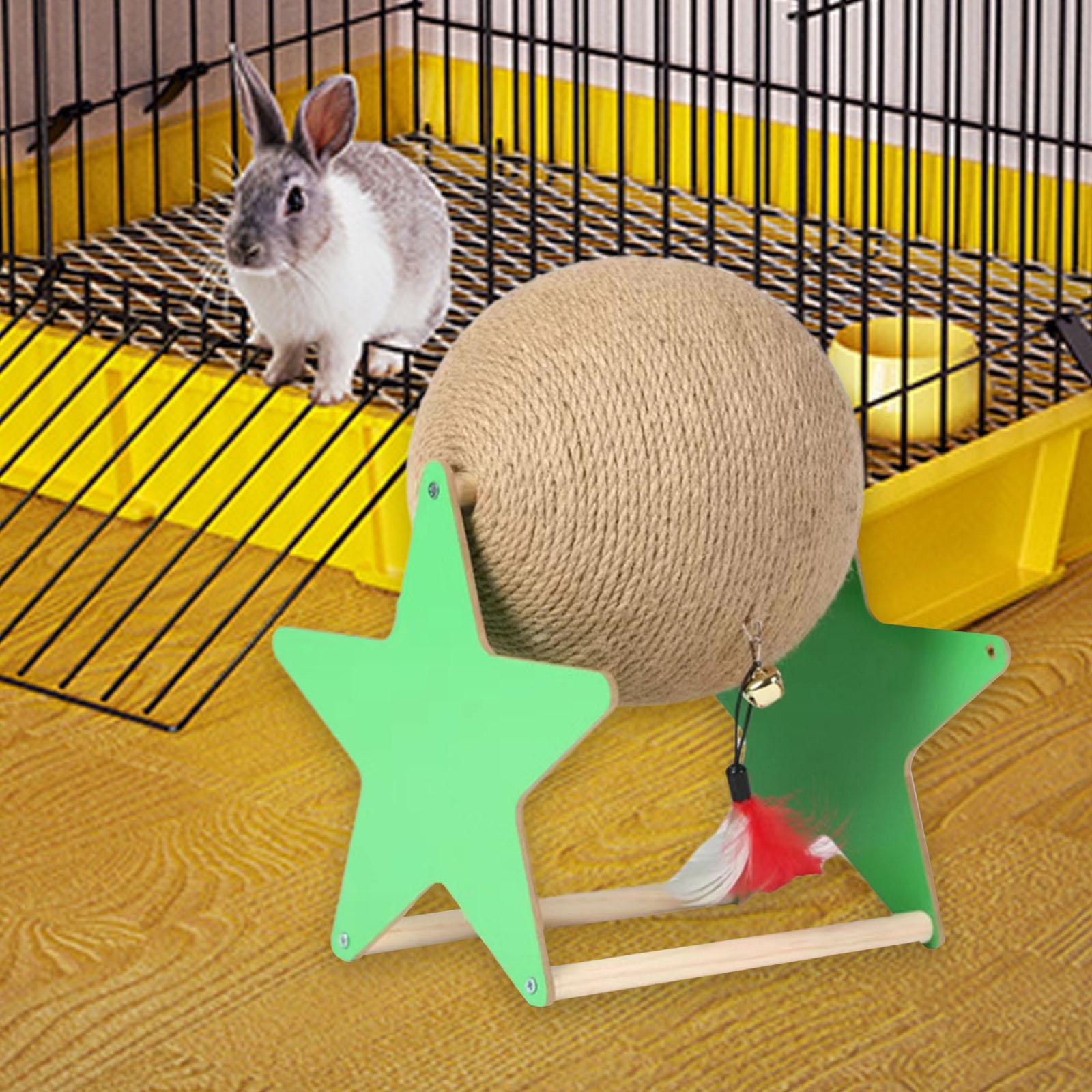 FITYLE Cat Scratcher Toy Rabbit Toy Space Saving with Bell Sturdy Multipurpose Cat Scratching Ball for Indoor Kitties to Grind Claws Large