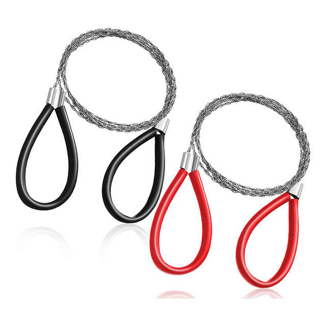 4 Pcs PVC Pipe Cable Saw Stainless Steel Wire Saw Hand Pocket String Rope Saw Emergency Survival Wire Saw Cutting Tool