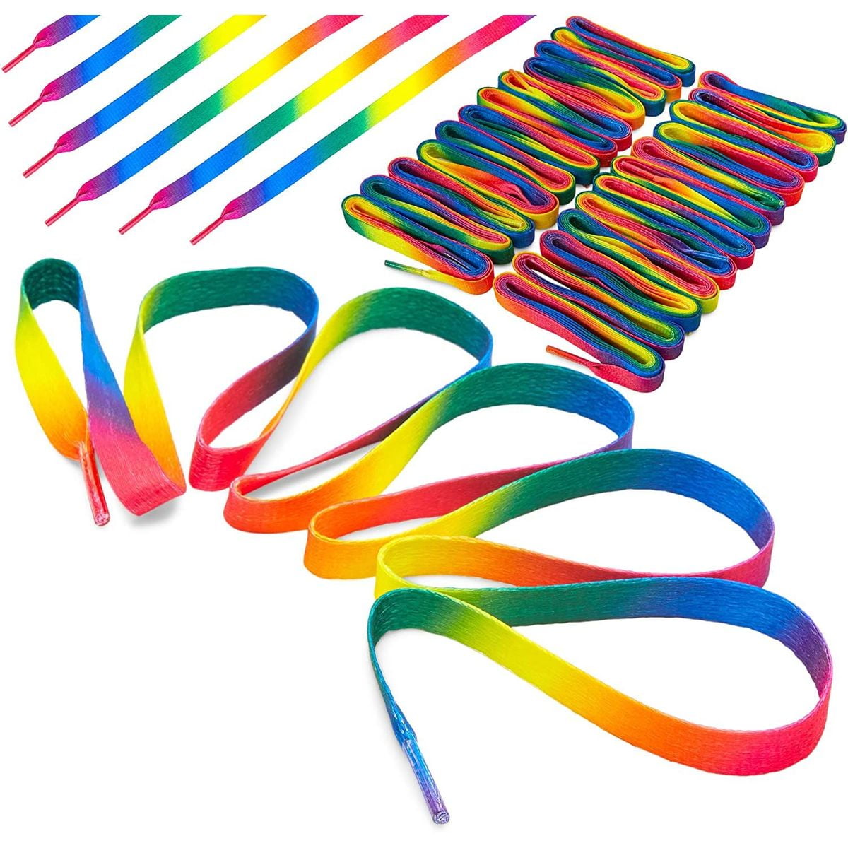 Rainbow Athletic Sports Sneaker Shoelaces Flat Bootlaces Shoelace String Lace Ff