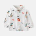 thumbnail image 2 of WUANDIXFA Dress Shirt for Boys Toddler Boy's Polo Shirts Long Sleeve Casual Polo Shirt Comfortable Daily Pullover Tshirt,White,5-6 Years, 2 of 9