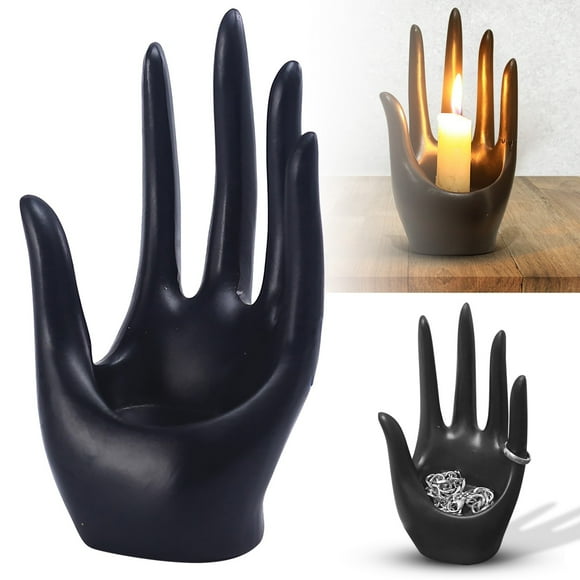 Resin Candle Holder Black 8.2x9.5x15.5 Cm Indoor Taper Candlestick Holders Candelabra Candle Stick Candle Holder