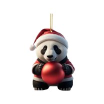 CMrtew Christmas Panda Pendant Ornament Cute Acrylic Cartoon Panda Decor for Tree, Home & Car Festive Holiday Hanging Decorations