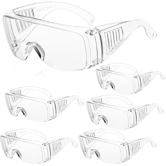 Clear Safety Glasses bulk, Lightweight Protective Eyewear For Men Women, Over Goggles Impact Scratch Resistant