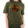 thumbnail image 3 of Oversized Wild Bull Circular Logo Cotton Short Sleeve Graphic Shirt - Army Green XL, 3 of 4