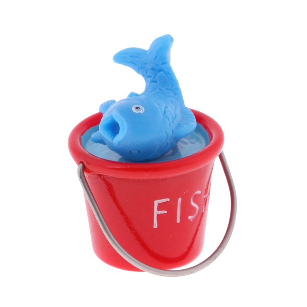 Cubo De Pescados Y De Arena Del Cubo De Pya Para /12 rojo Sunnimix Dollhouse Miniature Pail