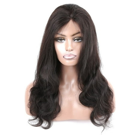 Beroyal Full Lace Human Hair Wigs Body Wave 180% Density Brazilian Virgin Hair Natural Color,