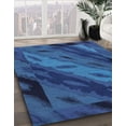thumbnail image 3 of Ahgly Company Machine Washable Indoor Square Abstract Blueberry Blue Area Rugs, 3' Square, 3 of 7