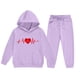 thumbnail image 4 of TaTaai Valentine's Day Kids Hoodie and Pants Set, Heart Print Two Piece Outfit, Cute Couple Matching Wear Gift, 4 of 4