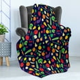 thumbnail image 4 of Food Soft Flannel Fleece Throw Blanket, Repetitive Pattern of Vegetables and Fruits in Cartoon Design Organic Health, Cozy Plush for Indoor and Outdoor Use, 60" x 80", Indigo Multicolor, by Ambesonne, 4 of 5