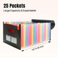 thumbnail image 4 of JILoffice 25 Pockets Expanding File Folder, 2 packs  Accordion File Organizer, Expandable Filing Folders, Portable Filing Box with Colorful Tabs for Office Home School, Letter Size, Black, 4 of 8