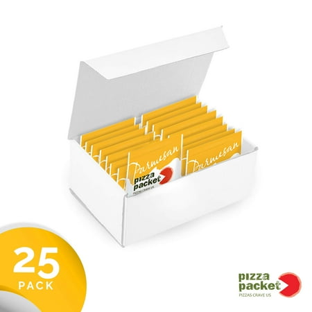Gourmet Cheese Tray - Pizza Packet - Individual Gourmet Pizza Seasoning Packets - Parmesan Cheese - 25 Pack of Single Serve Portable Pouches