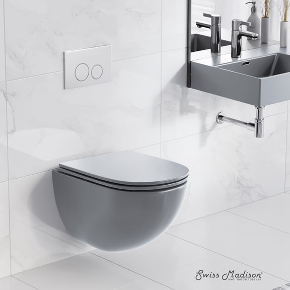 St. Tropez Wall-Hung Toilet Bowl Only in Matte Gray