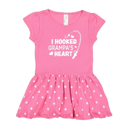 

Inktastic I Hooked Grampa s Heart with Fishing Rod Gift Baby Girl Dress