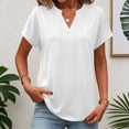 thumbnail image 2 of Resicozy Womens Summer Tops Short Sleeve Basic Casual V Neck T Shirts Trendy Lightweight 2026 White M, 2 of 7