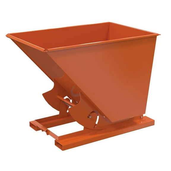 Vestil D-150-LD-NB-ORG-C 69 x 43 x 52 in. Steel Light Duty No Bump & Dump Hopper - 1.5 cu. Yard - 2000 lbs Capacity - Orange