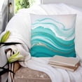 thumbnail image 3 of 20x20 Pillow Covers Set of 2, Teal Waves Abstract Throw Pillow Covers Decorative Couch Cushion Case, Gradient Fluid Water Ripple Microfiber Square Pillowcases for Bedroom Car Living Room, 3 of 7