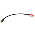 thumbnail image 2 of Adaptador divisor de audio estéreo de 3,5 mm hembra a 2 conectores hembra chapados en oro (15 cm), color negro, 2 of 4