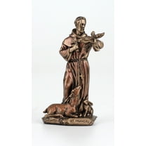 Veronese Design 3 3/8 Inch Saint Francis of Assisi Cast Resin Hand Painted Antique Bronze Finish Statue Home Decor