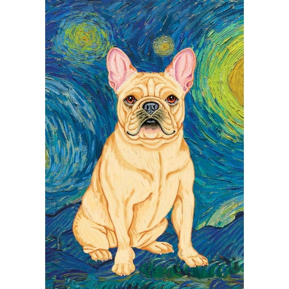 French Bulldog Cream - Best of Breed Van Gogh Garden Flag