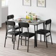 thumbnail image 3 of IdealHouse 5-Piece Dining Table Set with Upholstered Chairs, Space-Saving Kitchen Table for Small Spaces, Gray, 3 of 7