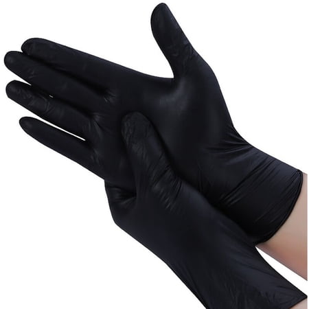 

QINGYU Nitrile Gloves Size M (100 units) Disposable Nitrile Gloves Black Nitrile Gloves Black Disposable Gloves Nitrile Gloves (size M LATEX FREE)