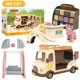thumbnail image 3 of School Bus Book Shelf 1/12 Dollhouse Forest Family Ice Cream Sales Vehicle Miniature Furniture For Girl Play House Birthday Gift, 3 of 5