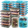 thumbnail image 1 of Contenants de Stockage Alimentaire avec Couvercles - (24 Pack-32 Oz) 12- 3 Compartiments Contenants de Préparation de Repas Réutilisables Ou Jetables & 12- Boîtes Bento de Stockage Alimentaire, Sans Bpa, Micro-Ondes, Congélateur, Lave-Vaisselle, 1 of 9