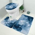 thumbnail image 2 of Blue White Marble Pattern Bathroom Rugs Sets 3 Piece,Toilet Cover Set,Absorbent Non Slip Bathroom Mats Sets with U-Shaped Contour Rug Toilet Rug Set, 2 of 5