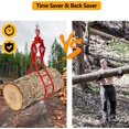 thumbnail image 4 of 36" 2T Log Skidding Lifting Tongs with Ring Log Lifter Dragging Tongs Timber Grab Yellow/Red, 4 of 27