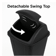 thumbnail image 5 of Mainstays Kitchen Trash Can, 13 Gallon Plastic Garbage Bin with Swing Top Lid, Black, 5 of 11