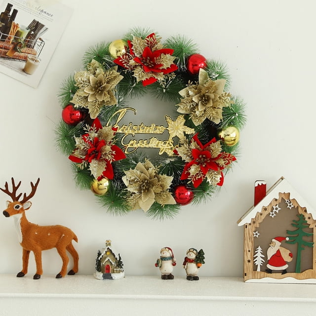 RKSTN christmas deals Garland Door Hanging 40CM Christmas Ornaments Christmas Tree Rattan Hanging Ornaments Scene Layout Door Decoration Christmas