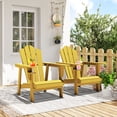 thumbnail image 6 of Tappio HDPE Adirondack Chair, Patio Seat All Weather Outdoor Patio Chair with Cup Holder for Lawn Yard Fire Pit, Yellow, 6 of 9