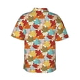 thumbnail image 3 of Daiia Fall Maple Leaves Hawaiian Shirt for Men Gentle Cotton Regular Short Sleeve Casual-Small, 3 of 9