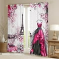 thumbnail image 2 of Erosebridal Princess Dress Curtains Pack of 2 (38x54), Vintage Eiffel Tower 30%-50% Black Out Curtains, Floral Decor, 2 of 5