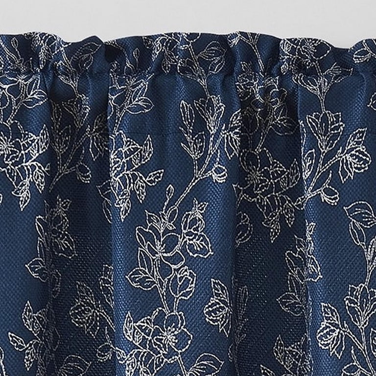 VCNY Home Carmen Navy Blue Floral Blackout Curtain - Walmart.com