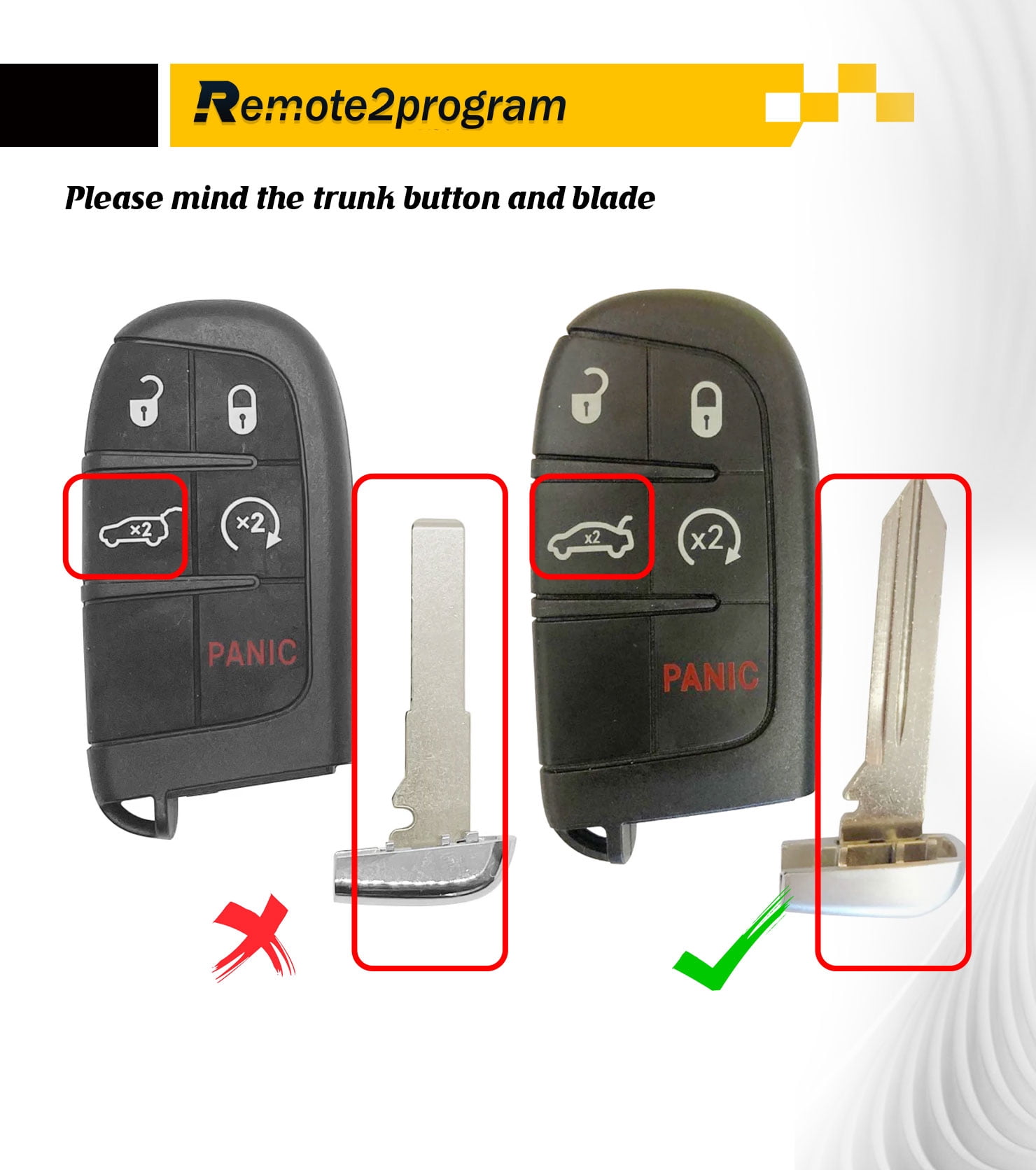 OBD Tool Smart Car Key Programmer Tool and Keyless Entry Remote Replacement for Chrysler 200/300/ and for Dodge Charger/Challenger with FCC: M3N-40821302