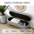 thumbnail image 4 of EHANCIS 43.5" Storage Ottoman Bench, Linen Upholstered End of Bed Bench, Entryway Seating for Bedroom Living Room Window, Holds 300 lbs, Grey, 4 of 6