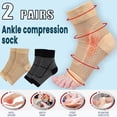 thumbnail image 2 of 1 Pairs Ankle Brace Compression Sleeves - 8-15 mmhg Open Toe Compression Socks with Arch Support for Women & Men , Relief for Swelling, Plantar Fasciitis, and Sprains – Step into Comfort and Stability, 2 of 6