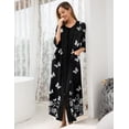 thumbnail image 2 of Ekouaer Women's Pajama Sets Robe for Women Zipper Front Robes 3/4 Sleeve House Dress with Pockets Full Length Nightgown Housecoat, 2 of 5