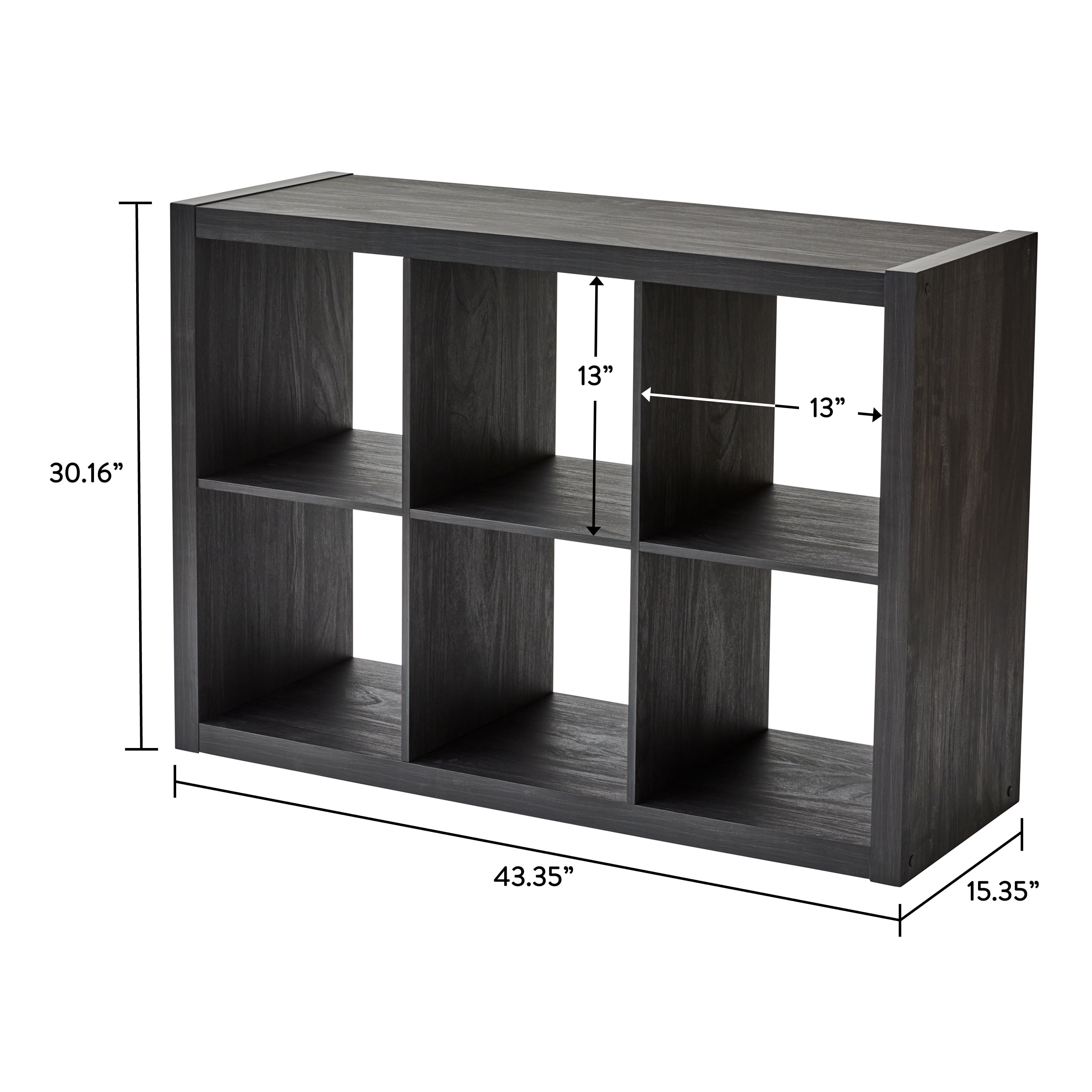 Better Homes & Gardens 6 Cube Storage Organizer, Charcoal