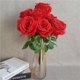thumbnail image 5 of Ramo de rosas artificiales de 10 cabezas, simulación floral, decoración para el hogar, oficina, centro de mesa, rosa falsa, rojo oscuro kenally HA7033-11B, 5 of 6
