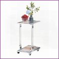 thumbnail image 4 of Modern Chrome Acrylic Tempered Glass Coffee Table for Living Room Bedroom - Easy-Clean, Mobile with Lockable Casters, 4 of 12