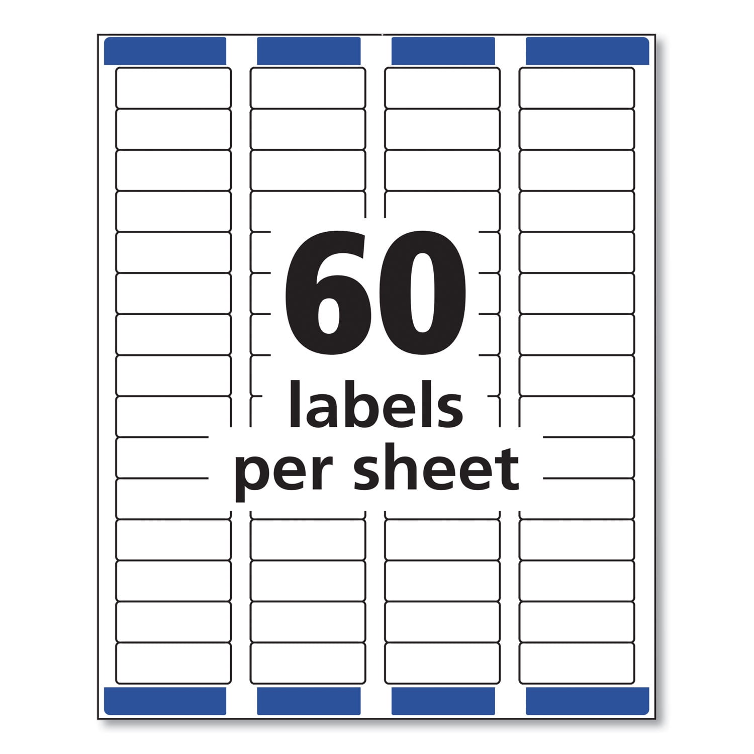 Avery Easy Peel White Address Labels w/ Sure Feed Technology, Laser Printers, 0.66 x 1.75, White, 60/Sheet, 100 Sheets/Pack (5155)