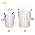 thumbnail image 5 of PAYOHTO Foldable Laundry Room Hamper Bucket Waterproof Bathroom Basket for College Student Living Room Storage Pillows Blankets Girly Striped Tropical PalmLeaves, 5 of 8